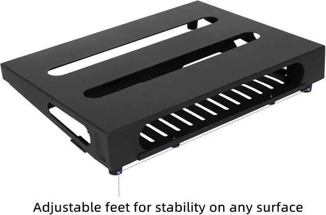 Alt view image 5 of 7 - 14" x 10.6" Guitar Pedal Board with Power Supply Tray, Carry Bag & Mounting Tapes Included (Black, SPB-14S)