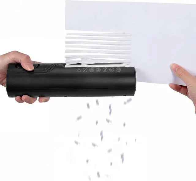 Main image of Mini Paper Shredder, Portable Paper Shredder for Home, 3-Sheet Strip Cut 4mm, Compact Paper Shredder with Forward & Reverse and Overheat Protection, Small Shredder for Desk and Home Office (L, Black)