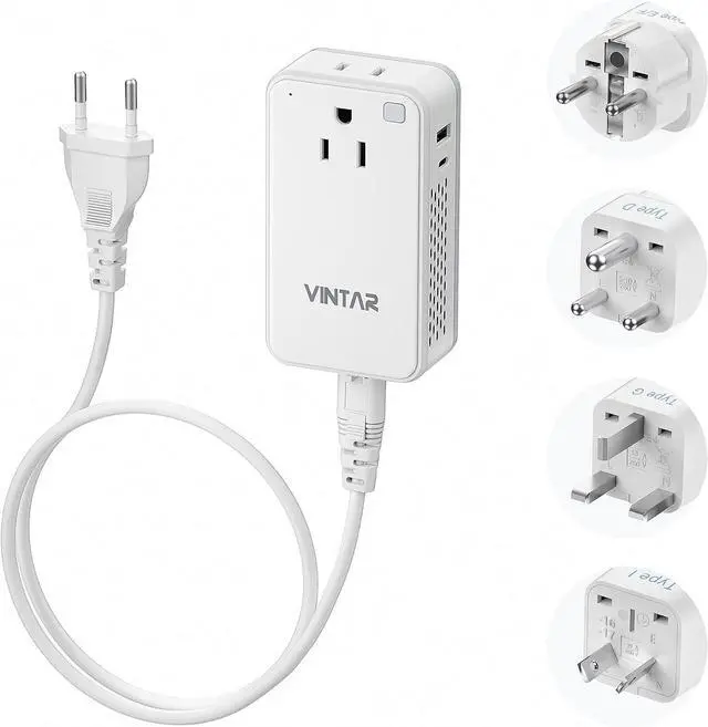 Main image of Mini 220V to 110V Converter for European Travel, 200W Universal Travel Adapter Voltage Converter US to Europe, International Step Down Power Converter Adapter Combo for EU UK AUS India