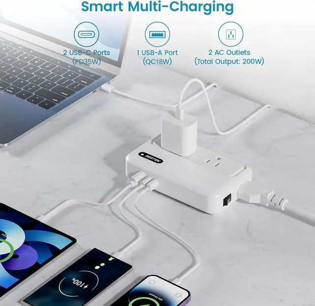 Alt view image 2 of 7 - 220v to 110v Converter with USB C 35w, 300W AC Peak Voltage Converter US to Europe, Universal Travel Adapter for Hair Straightener/Curling Iron with EU UK FR DE ES AU Travel Adapter
