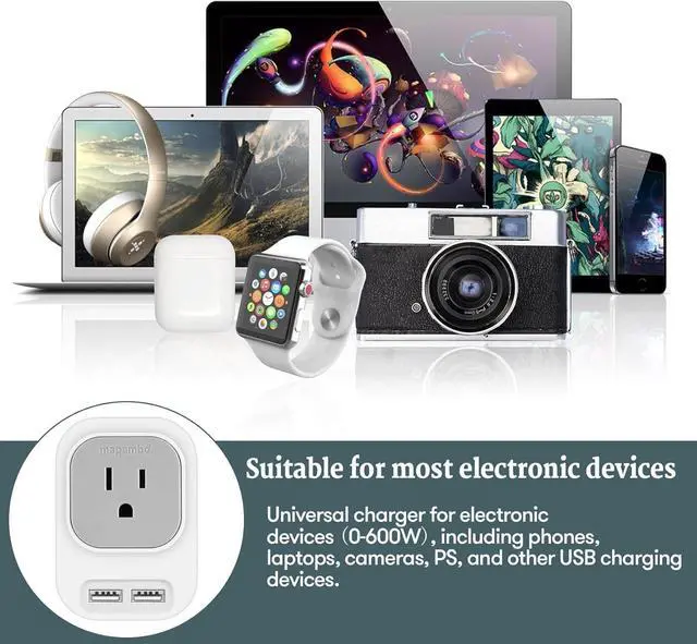 Alt view image 7 of 7 - 220V to 110V Voltage Converter US to Europe with 2 USB A & 2 USB C Ports Fast Charging, Power Converter for European Travel International Universal Travel Adapter for Italy Germany Spain France
