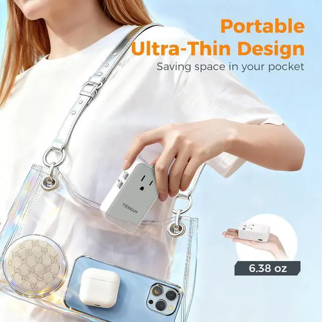 Alt view image 7 of 7 - Universal Travel Adapter 70W, Ultra Thin International Power Adapter with 4 USB Ports (3 USB C), Worldwide Plug Adaptor for US to European UK Australia Spain France Ireland (Type C G A I)