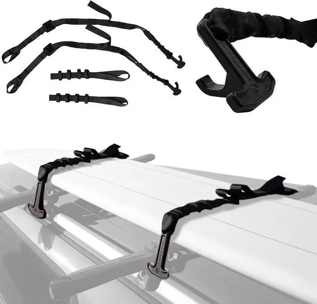 Main image of T-Pull Quick-Release Tie-Down Strap (2 Straps Included) Fast, One-Handed Strap System for Surfboards, Paddleboards, Kayaks & Roof Racks Ultra-Durable, Easy to Use, No Knots or Hassle