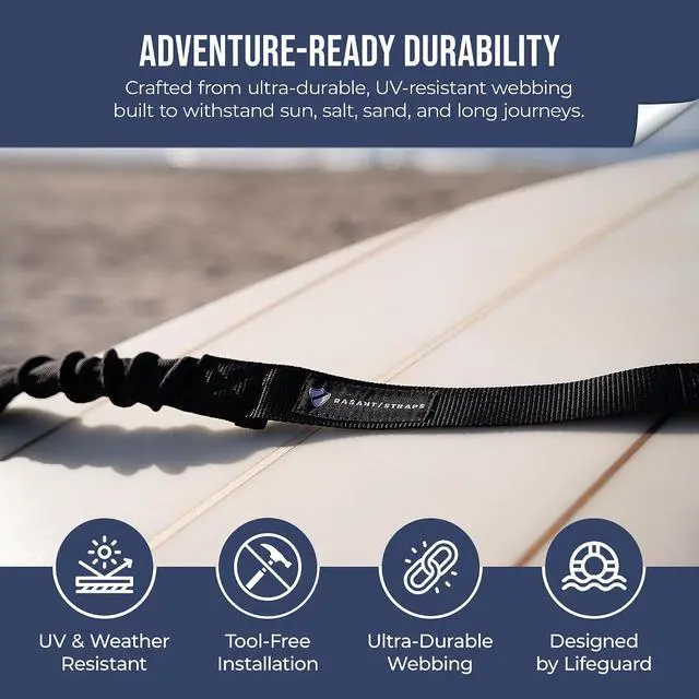 Alt view image 3 of 6 - T-Pull Quick-Release Tie-Down Strap (2 Straps Included) Fast, One-Handed Strap System for Surfboards, Paddleboards, Kayaks & Roof Racks Ultra-Durable, Easy to Use, No Knots or Hassle