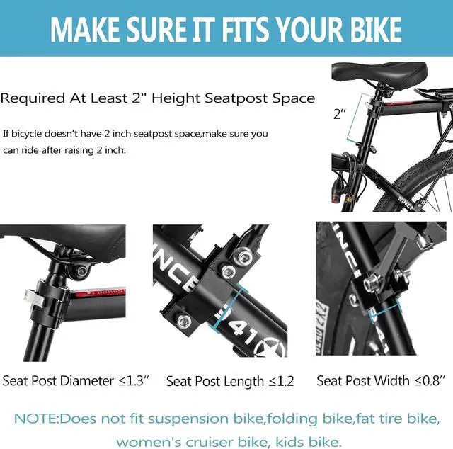 Alt view image 7 of 7 - Rear Bike Rack,310 LB Capacity Solid Bearings Bike Cargo Rack w/Fender & Large Size Reflective,Quick Release Mountain Road Bicycle Rear Racks,Universal Bike Luggage Touring Carrier Rack,
