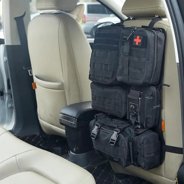 Alt view image 4 of 7 - Universal Tactical Seat Back Organizer Vehicle Molle Panel Organizer Storage Bag with 5 Detachable Molle Pouch for All Vehicel Such as Jeep,Truck,SUV, Car, Ford,Chevy etc