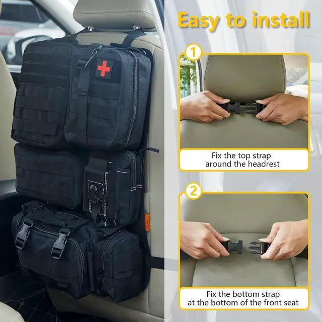 Alt view image 5 of 7 - Universal Tactical Seat Back Organizer Vehicle Molle Panel Organizer Storage Bag with 5 Detachable Molle Pouch for All Vehicel Such as Jeep,Truck,SUV, Car, Ford,Chevy etc