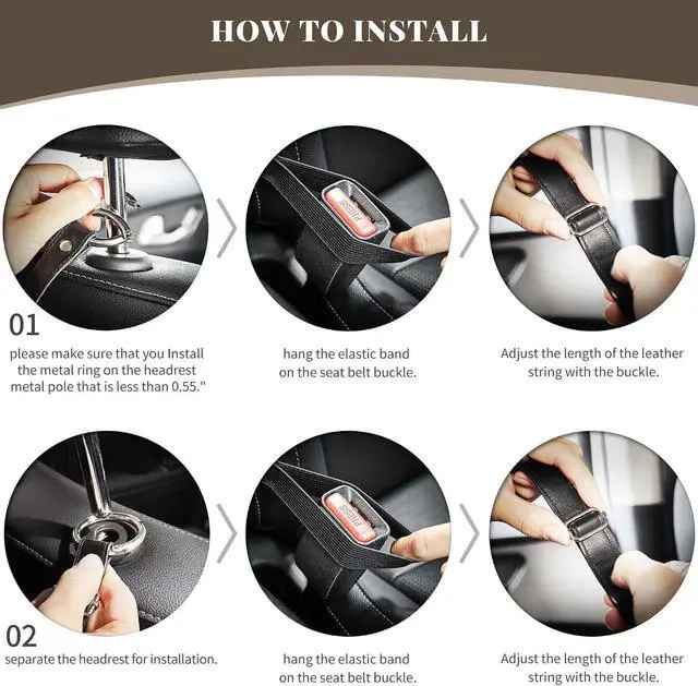 Alt view image 7 of 7 - Premium Purse Holder for Car 1 Compartment Midsize Front Seat Storage Barrier Elegant Faux Leather & artificial Fur Car Handbag Holder Automotive Consoles & Organizers