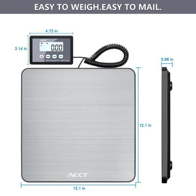 Alt view image 3 of 7 - Shipping Scale, 400lb/1oz, Digital Postal Scale with Hold/auto-Off/Tare Function, Mail Scale for Packages/Pets/Luggage/Office, Heavy Duty Scale, Batteries & USB Cable Included