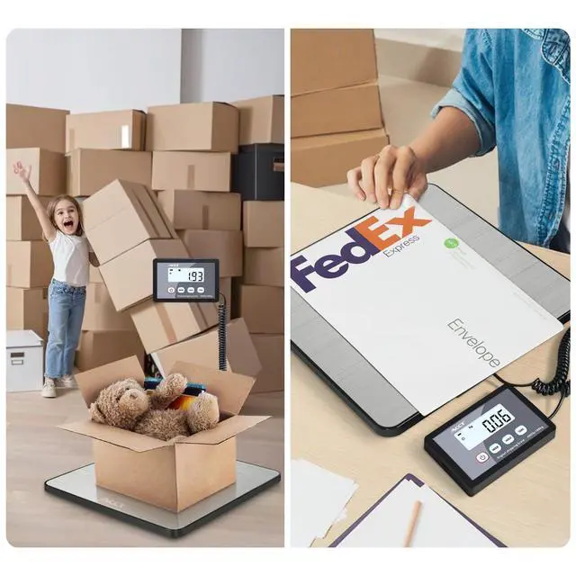 Alt view image 7 of 7 - Shipping Scale, 400lb/1oz, Digital Postal Scale with Hold/auto-Off/Tare Function, Mail Scale for Packages/Pets/Luggage/Office, Heavy Duty Scale, Batteries & USB Cable Included