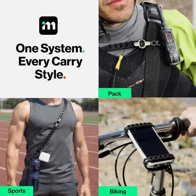 Alt view image 4 of 7 - EDC Modular Strap System 5 Pack, Adjustable Silicone Gear Ties for Outdoor/Survival/Camping Strap EDC Carry