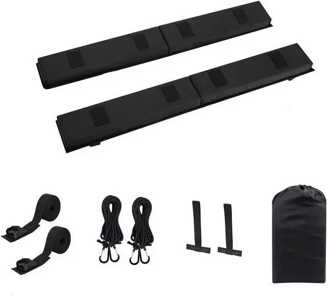 Alt view image 6 of 6 - Roof Rack Cross Pads Fit on Cross Bars with Mountain Buckle,Nylon Cord Strap,Oversized Organizer Pouch for Kayak/Surfboard/SUP