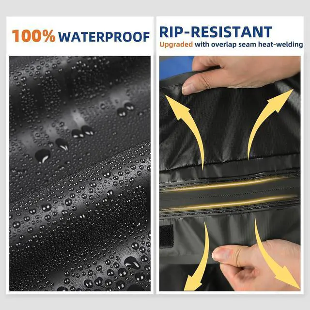 Alt view image 2 of 7 - Car Rooftop Cargo Carrier Bag 20 Cubic Feet, 100% Waterproof Roof Bag Top Luggage Carrier for Any Vehicles with/without Rack Cross Bar, Includes Anti-Slip Mat +4 Door Hooks +Storage Bag +Lock