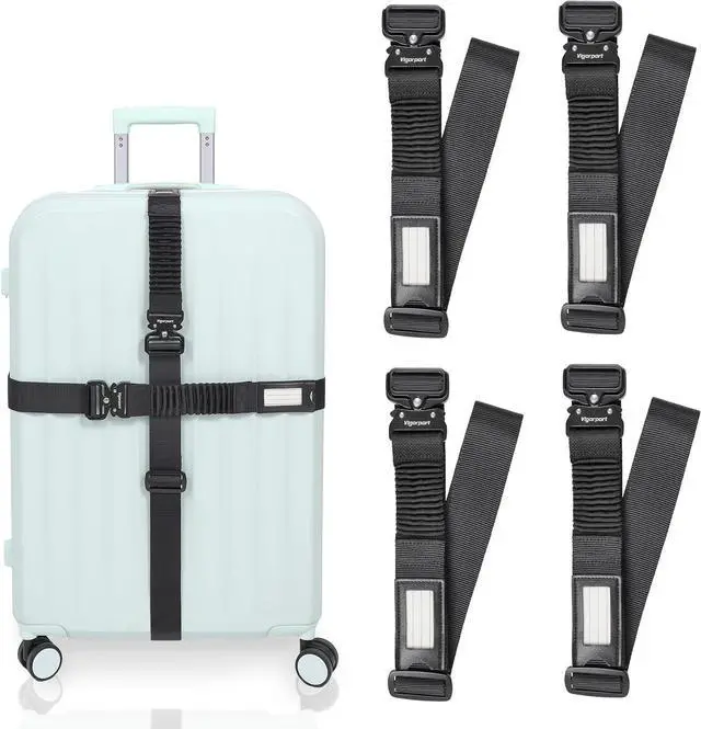 Main image of Luggage Straps for Suitcases TSA Approved Suitcase Belt, Stretchable Travel Strap for Luggage, Heavy Duty Metal Buckle Luggage Belt Strap 72" Long (4PK)