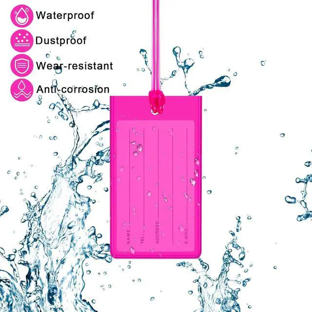 Alt view image 4 of 7 - 100 Pcs Plastic Luggage Tags Assorted Name Identification Labels Flexible Suitcase Tags for Travel Baggage, 10 Colors (Plastic)
