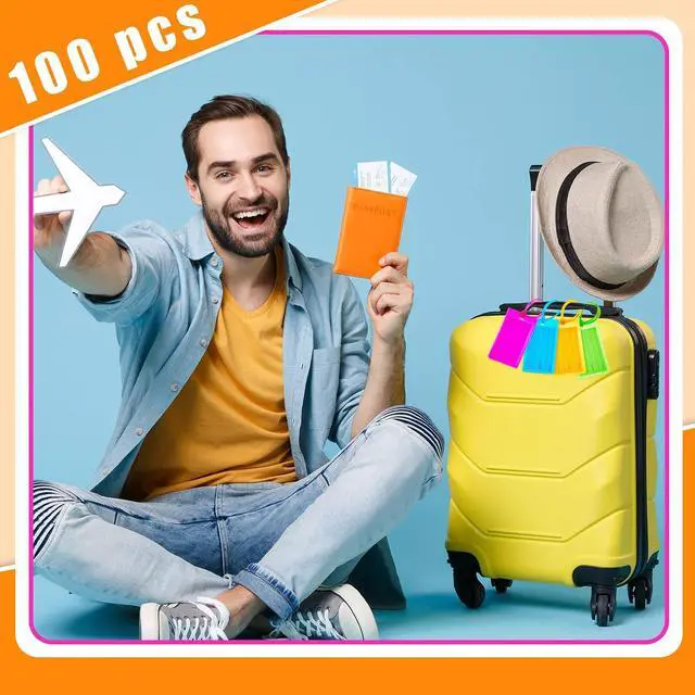 Alt view image 5 of 7 - 100 Pcs Plastic Luggage Tags Assorted Name Identification Labels Flexible Suitcase Tags for Travel Baggage, 10 Colors (Plastic)