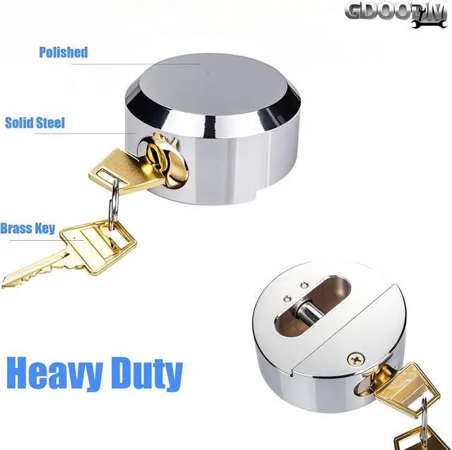 Alt view image 3 of 7 - 2 Pack Hidden Shackle Padlock Heavy Duty Trailer Lock Keyed Alike, Anti Theft 2.87/73mm Solid Steel Puck Locks Fits for Trailers, Trucks, Vehicles, Garage, Shipping Container