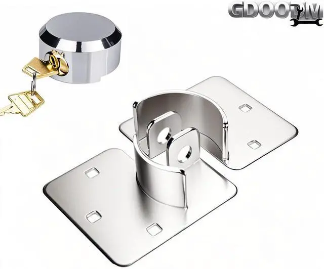 Alt view image 5 of 7 - 2 Pack Hidden Shackle Padlock Heavy Duty Trailer Lock Keyed Alike, Anti Theft 2.87/73mm Solid Steel Puck Locks Fits for Trailers, Trucks, Vehicles, Garage, Shipping Container