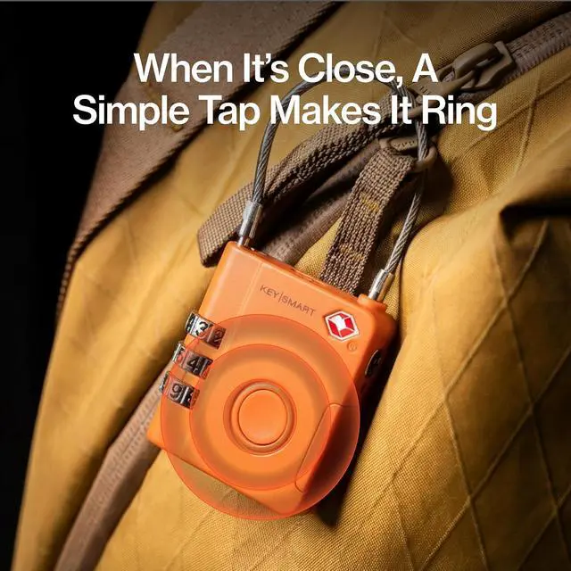 Alt view image 5 of 7 - KeySmart SmartLock Tracking Luggage Locks, TSA Locks for Luggage, Combination Lock Compatible with Apple Find My App, Best Travel Essentials, Replaceable Non-Rechargeable Battery (Orange 1 Pack)