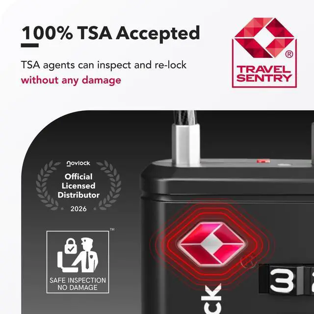 Alt view image 3 of 7 - Luggage Locks TSA Approved with Inspection Indicator and Resettable 4-Digit, Easy-to-Read Combination, TSA Locks for Luggage, Suitcases, Backpacks & Travel Bags, Black, 10-Pack