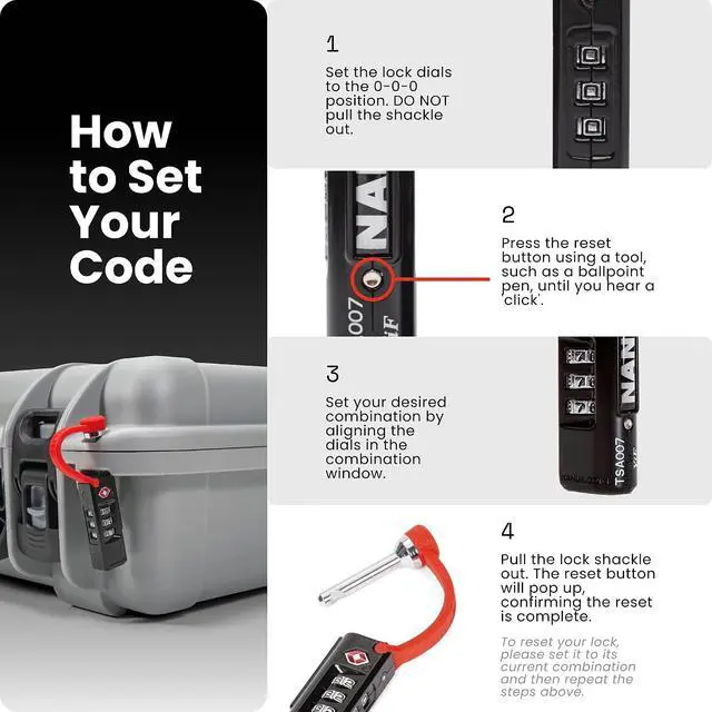 Alt view image 5 of 5 - TSA Approved Locks 2-Pack Durable, Secure Travel Case Lock with Cut-Resistant Steel Shackle & Rustproof (Black)