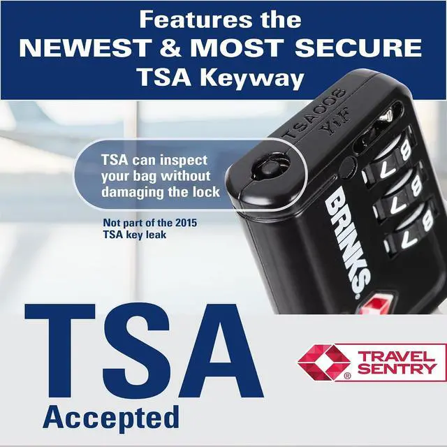 Alt view image 3 of 7 - TSA Accepted Indicator Luggage Lock, Black - Resettable 3-Dial Combination, 2.5 inch Long Cable Shackle, New More Secure TSA008 Key, 4 Pack