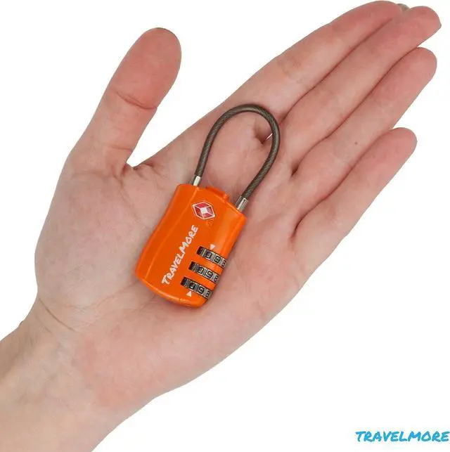 Alt view image 4 of 5 - 10 Pack TSA Approved Travel Combination Cable Luggage Locks for Suitcases - Orange