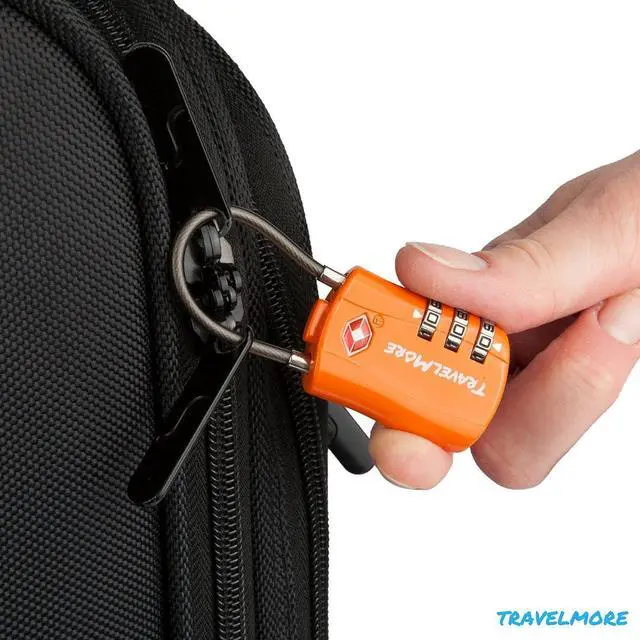 Alt view image 5 of 5 - 10 Pack TSA Approved Travel Combination Cable Luggage Locks for Suitcases - Orange