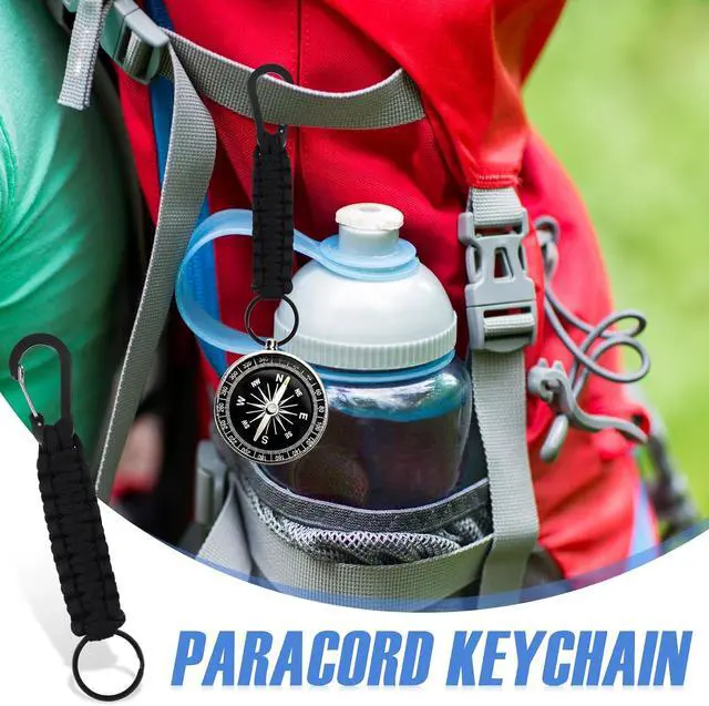 Alt view image 5 of 7 - 4/12/24/50 Pcs Paracord Keychain Bulk 550 Rope Lanyard with Carabiner, Man Women Outdoor Camping Fishing Hiking