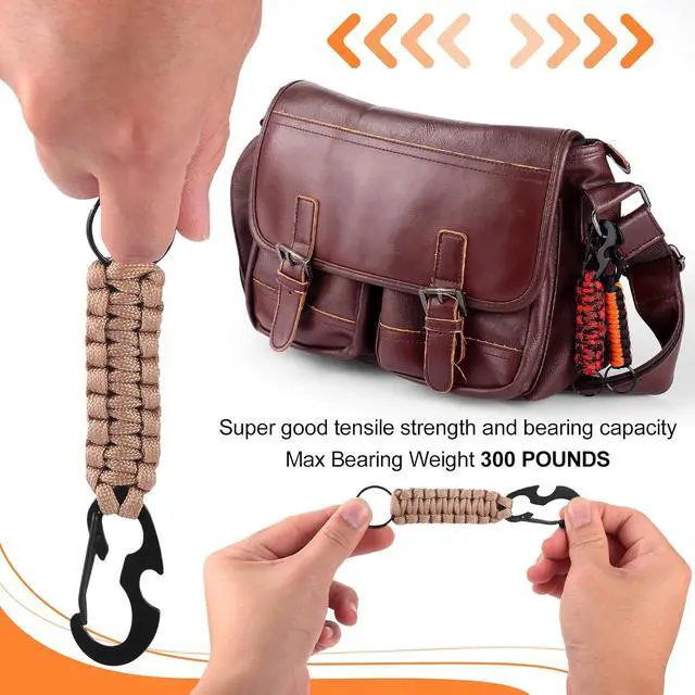 Alt view image 4 of 7 - 24 Pcs Paracord Keychain with Carabiner Military Braided Lanyard Paracord Carabiner Clip Key Ring Heavy Duty Hook for Men Women Veterans Day Gift Outdoor Sports Survival Hiking
