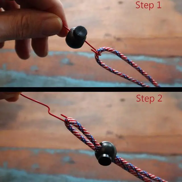 Alt view image 4 of 7 - Premium Single Hole Cord Locks - Small Round Plastic Pop Toggle Bead with Spring Lock
