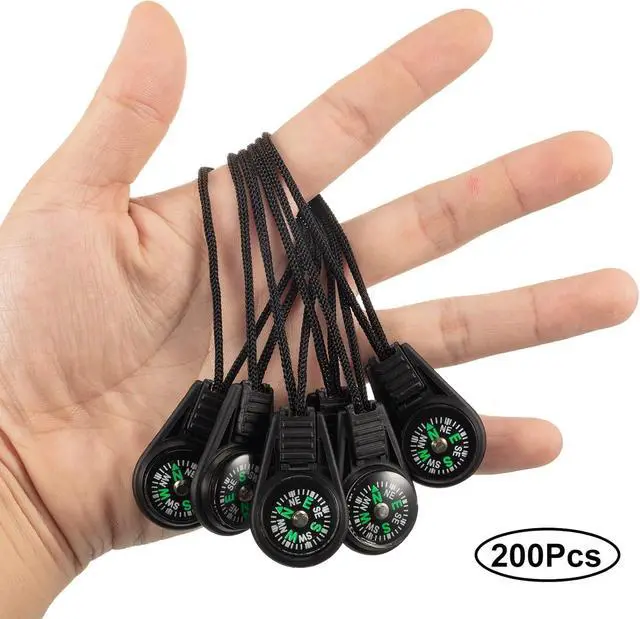 Alt view image 2 of 7 - 200 Pack Mini Survival Compass Outdoor Camping Hiking Pocket Compass Mini Compass for Paracord Bracelet Necklace Key Chain Outdoor Activities Accessory
