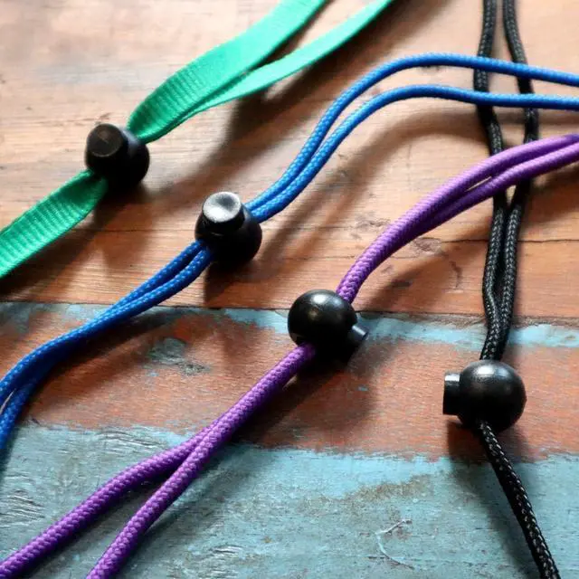 Alt view image 6 of 7 - Premium Single Hole Cord Locks - Small Round Plastic Pop Toggle Bead with Spring Lock