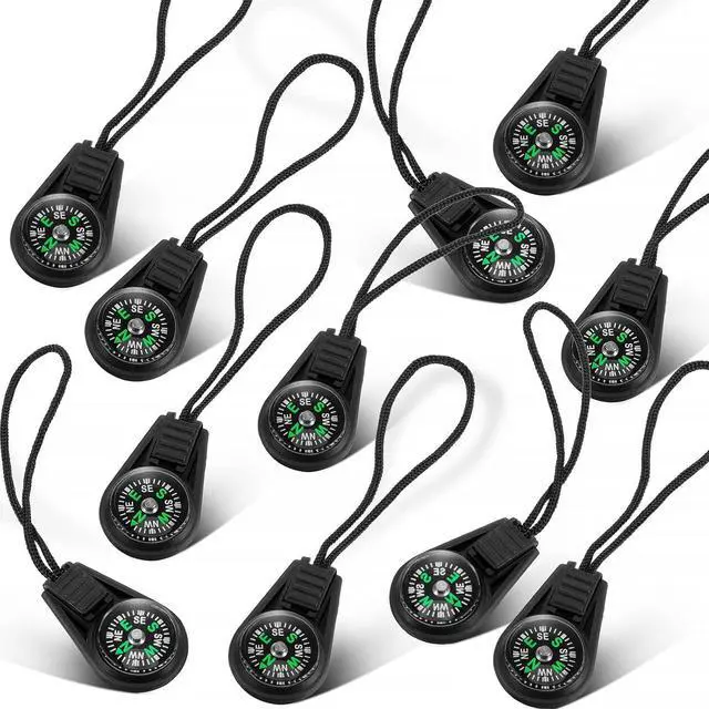 Main image of 200 Pack Mini Survival Compass Outdoor Camping Hiking Pocket Compass Mini Compass for Paracord Bracelet Necklace Key Chain Outdoor Activities Accessory
