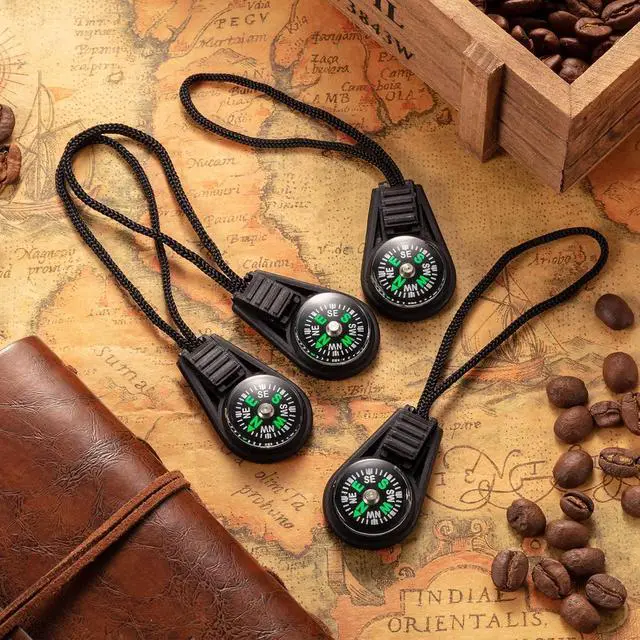 Alt view image 5 of 7 - 200 Pack Mini Survival Compass Outdoor Camping Hiking Pocket Compass Mini Compass for Paracord Bracelet Necklace Key Chain Outdoor Activities Accessory