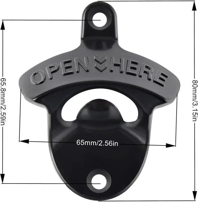 Alt view image 6 of 7 - 30 Packs Black Bottle Top Opener Wall Mounted Beer Cap Opener Stainless Bulk for DIY Wooden Crafts
