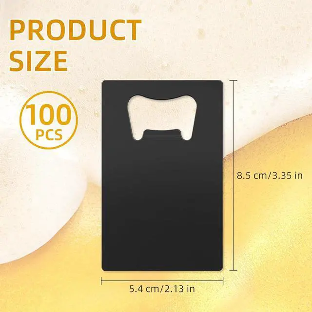Alt view image 3 of 7 - 100 Pack Credit Card Bottle Opener Metal Card Beer Bottle Openers Poker Playing Card Bottle Openers Wallet Size DIY Bottle Opener for Party Favor Wedding Favor Groomsmen Bridesmaid Gift (Black)