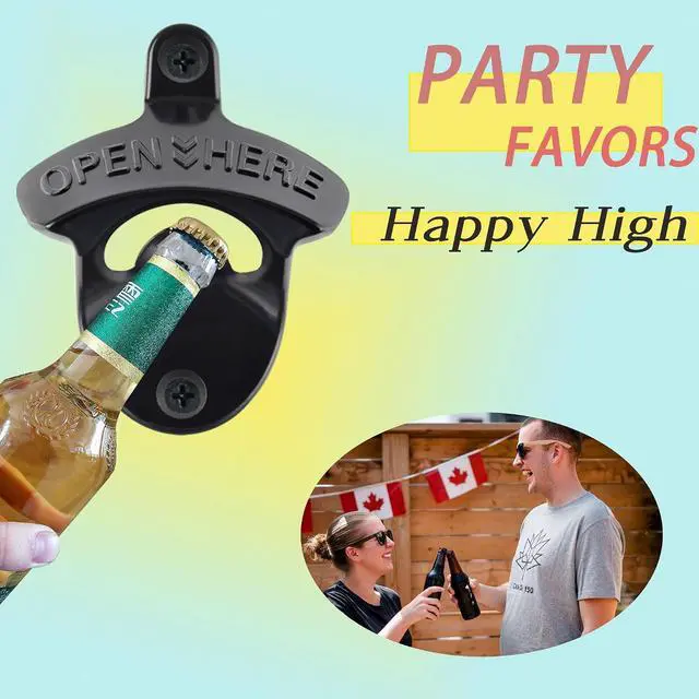 Alt view image 7 of 7 - 30 Packs Black Bottle Top Opener Wall Mounted Beer Cap Opener Stainless Bulk for DIY Wooden Crafts