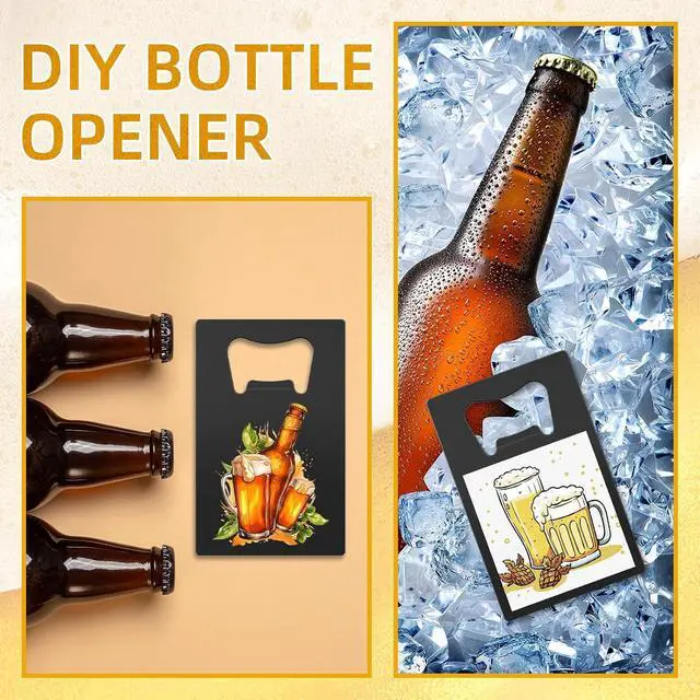 Alt view image 6 of 7 - 100 Pack Credit Card Bottle Opener Metal Card Beer Bottle Openers Poker Playing Card Bottle Openers Wallet Size DIY Bottle Opener for Party Favor Wedding Favor Groomsmen Bridesmaid Gift (Black)