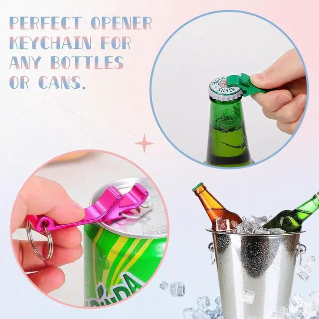 Alt view image 4 of 7 - 200 Pack Bottle Opener Keychain Bulk Black Aluminum Beer Opener for Party Favor Wedding Favor