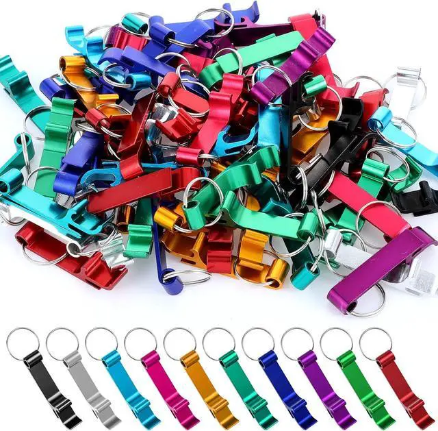 Main image of 200 Pcs Colored Aluminum Bottle Opener Keychain Bulk, Claw Soda Beverage Beer Bottle Opener Unisex Metal Personalized Keychains Openers for Kitchen Restaurant Bar Wedding Home Party