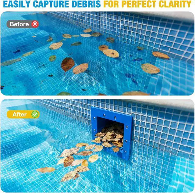 Alt view image 2 of 7 - Above Ground Pool Skimmer, Heavy Duty Through-Wall Mount Pool Skimmer Kit with Accessories, Universal Fit for Standard Wall Openings, Klein Blue in-Wall Surface Skimmer Includes Leak-Free Teflon Tape