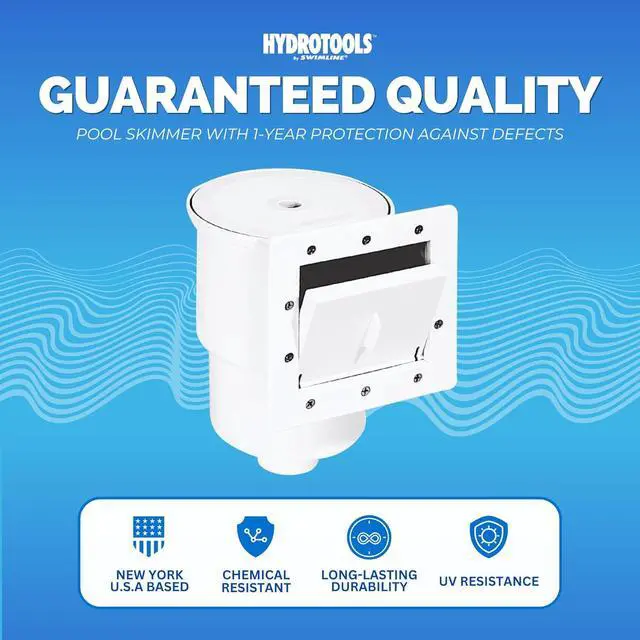 Alt view image 6 of 7 - HYDROTOOLS Standard ABS Thru-Wall Skimmer Kit, White - Includes Return Fitting and Vacuum Plate, Maintenance Accessories for Above Ground and Backyard Deck Swimming Pools