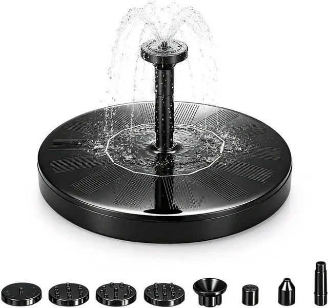 Main image of Solar Bird Bath Fountains, 2026 Upgrade 1.4W Solar Fountain Pump with 6 Nozzles, Free Standing Floating Solar Powered Water Fountain Pump for Bird Bath, Garden, Pond, Water Feature Outdoor (1, 5.1in)