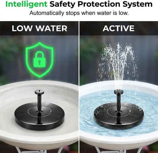 Alt view image 2 of 7 - Solar Bird Bath Fountains, 2026 Upgrade 1.4W Solar Fountain Pump with 6 Nozzles, Free Standing Floating Solar Powered Water Fountain Pump for Bird Bath, Garden, Pond, Water Feature Outdoor (1, 5.1in)