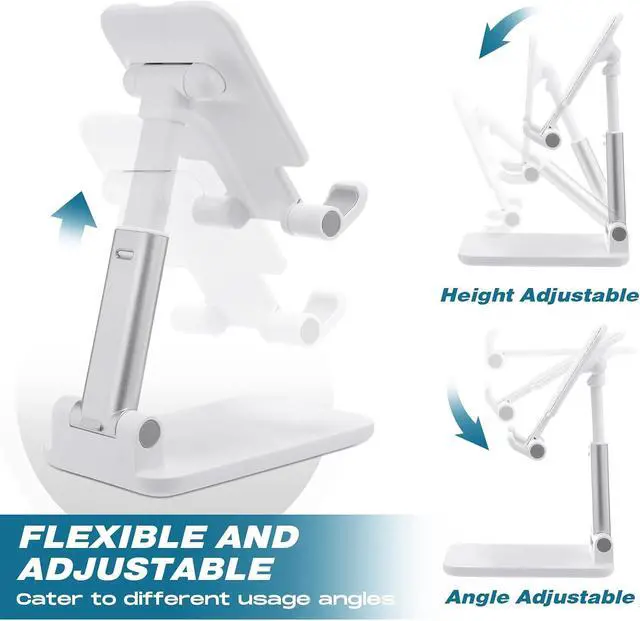 Alt view image 3 of 7 - 12 Pcs Cell Phone Stand for Desk Phone Holder Stand Foldable Angle Height Adjustable Portable Holder Tablet for Office Travel Photography (White)