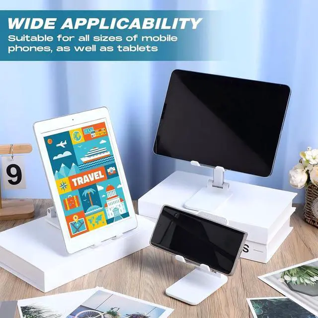 Alt view image 4 of 7 - 12 Pcs Cell Phone Stand for Desk Phone Holder Stand Foldable Angle Height Adjustable Portable Holder Tablet for Office Travel Photography (White)