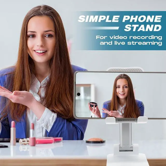 Alt view image 6 of 7 - 12 Pcs Cell Phone Stand for Desk Phone Holder Stand Foldable Angle Height Adjustable Portable Holder Tablet for Office Travel Photography (White)
