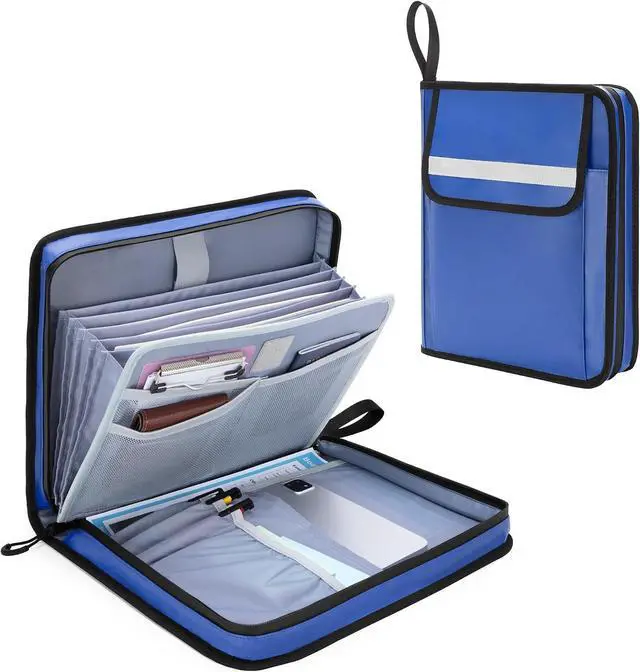 Main image of Boat Document Holder, Waterproof Travel Document Folder with 6 Expandable Folders for A4 Papers, with 1 Handle Loop, Reflective Strip and Customized Name Frame, Patented Design