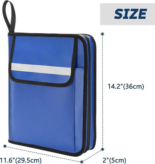 Alt view image 6 of 7 - Boat Document Holder, Waterproof Travel Document Folder with 6 Expandable Folders for A4 Papers, with 1 Handle Loop, Reflective Strip and Customized Name Frame, Patented Design